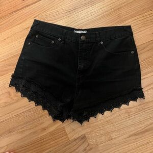 Free People Black Jean Shorts